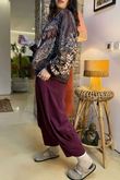 Lomi Mandala Stretch Velour Sweatshirt Chocolate